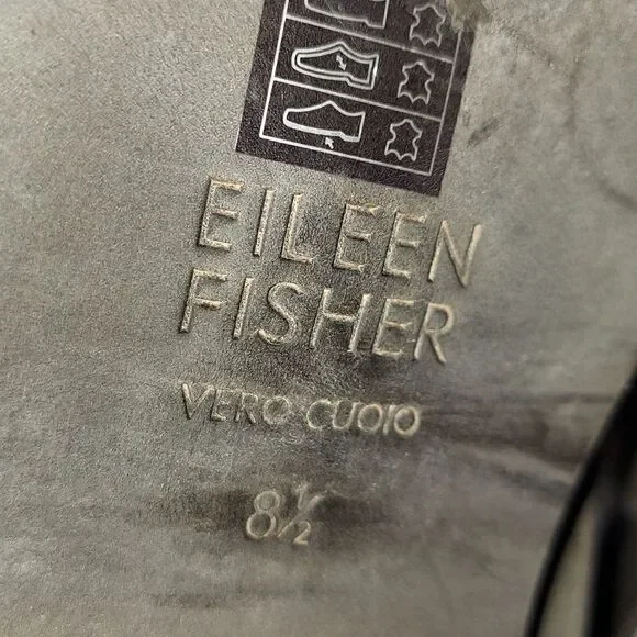 Eileen Fisher Gray Leather Nubuck Vanda Cutout Booties Sz 8.5 - Picture 9 of 10